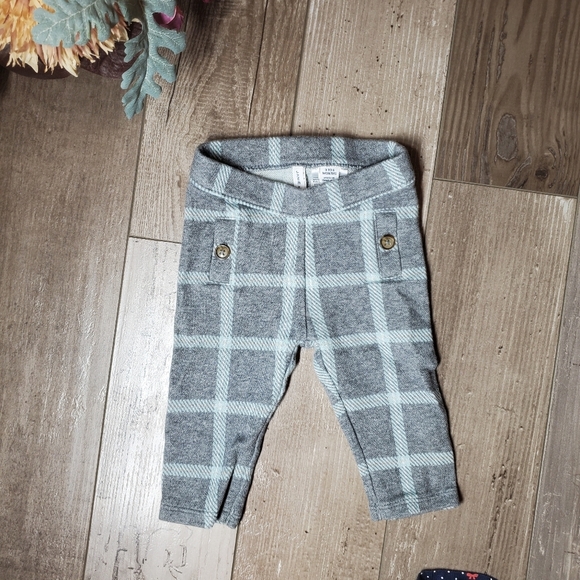 Janie and Jack Plaid Cotton Pants Size 3 to 6 months NWOT Gray Blue White - Picture 1 of 10